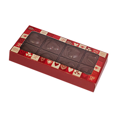 Valentine Hearts Chocolate Bar Gift Box – Pack of 10 (14.3 x 7.4 x 1.9 cm) Compatible with BWB 3-Part Mold